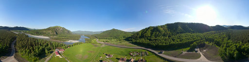 3D панорамы Горного Алтая. Турбаза Талда. С вертолета