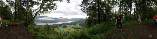 3D панорамы Горного Алтая. Вид на Телецкое озеро и село Артыбаш с горы Тилан-Ту