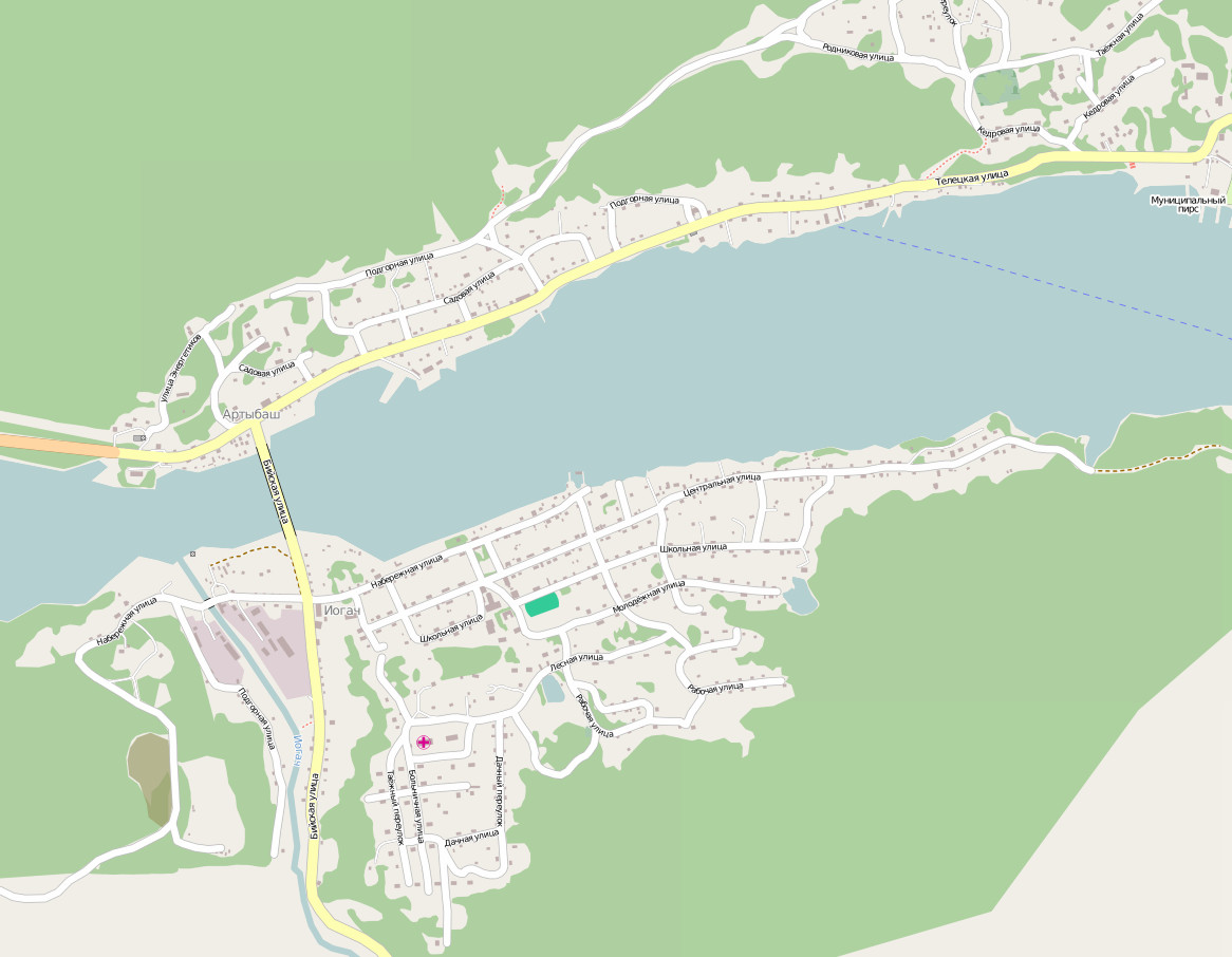 Интерактивная карта п.Артыбаш, скрин