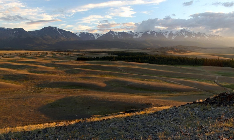 Панорама Северо-Чуйского хребта с Курайской долины